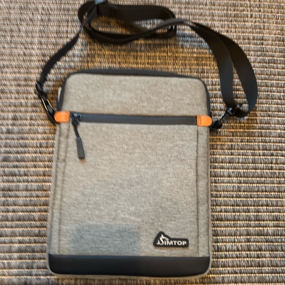 Gray and Black Tablet or IPad  Bag with Versatile Design